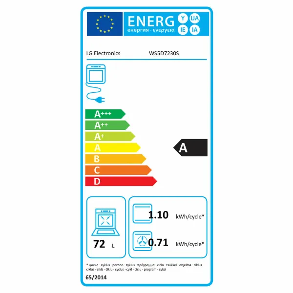 Cepeškrāsns LG WS5D7230S 72 L