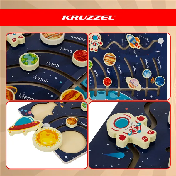 Wooden puzzle - solar system Kruzzel 26696