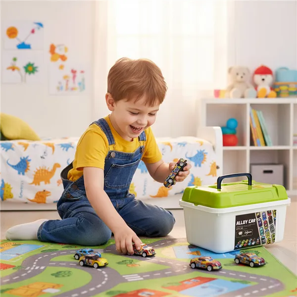 Motorized cars in a suitcase, 50 pcs. 26603