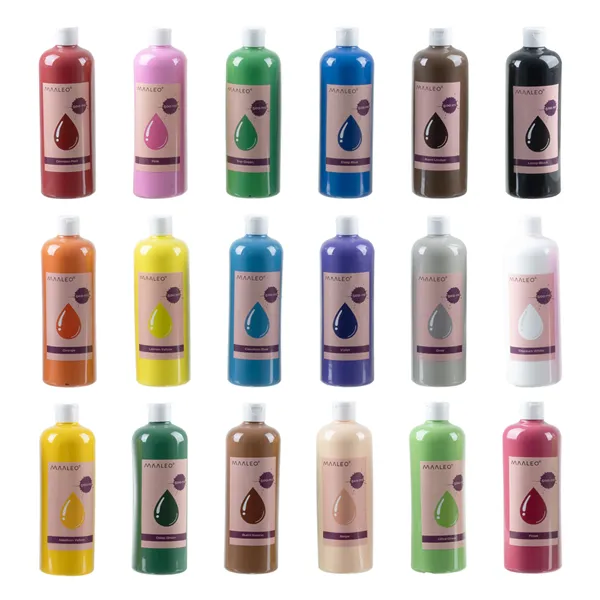 Plakatų dažai - 18 vnt. po 500 ml rinkinys Maaleo 26341