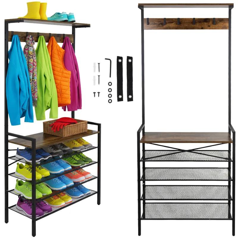 Standing shelf with hanger 189cm Ruhhy 27035