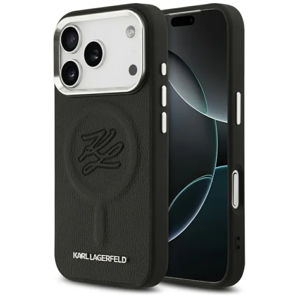 Karl Lagerfeld Initial & Metal Logo MagSafe - Case for iPhone 17 Pro (black)