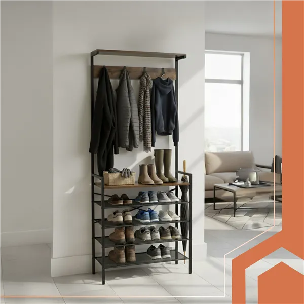 Standing shelf with hanger 189cm Ruhhy 27035