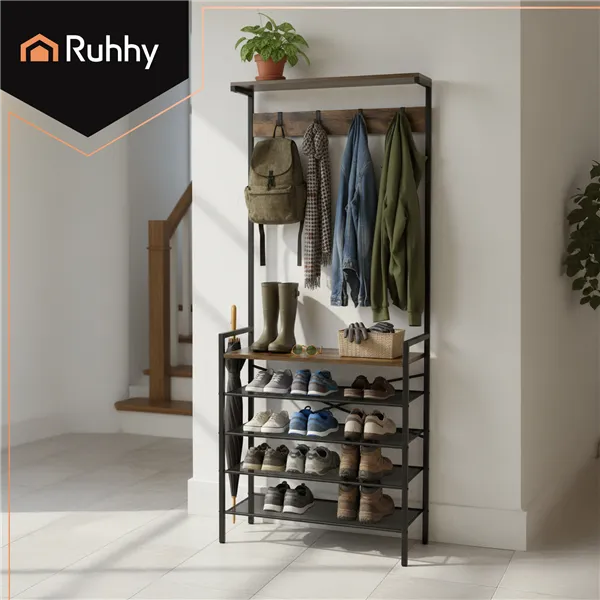 Standing shelf with hanger 189cm Ruhhy 27035