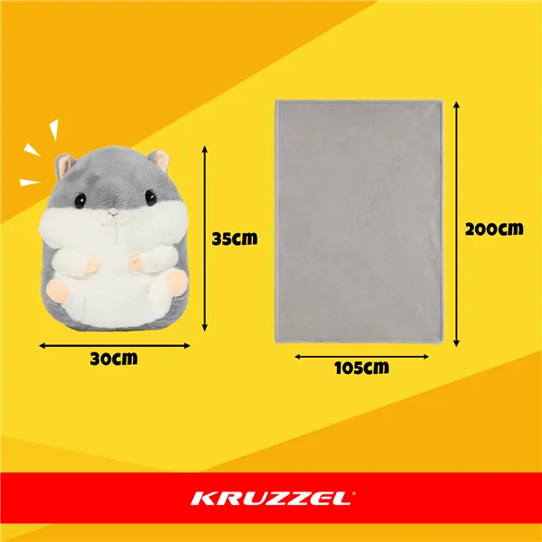 Hamster - pillow with blanket 2 in 1 Kruzzel 25638
