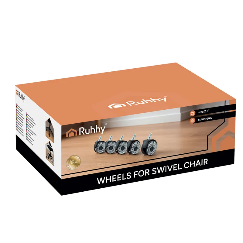 Gray swivel chair wheels, 5 pcs. Ruhhy 25280