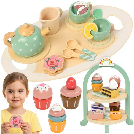 Children&39s tea set + Kruzzel 26418 cake stand