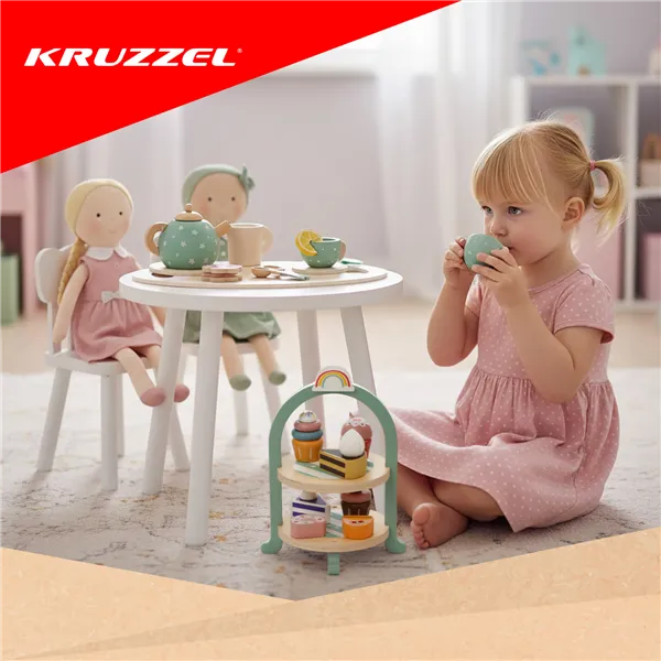 Children&39s tea set + Kruzzel 26418 cake stand