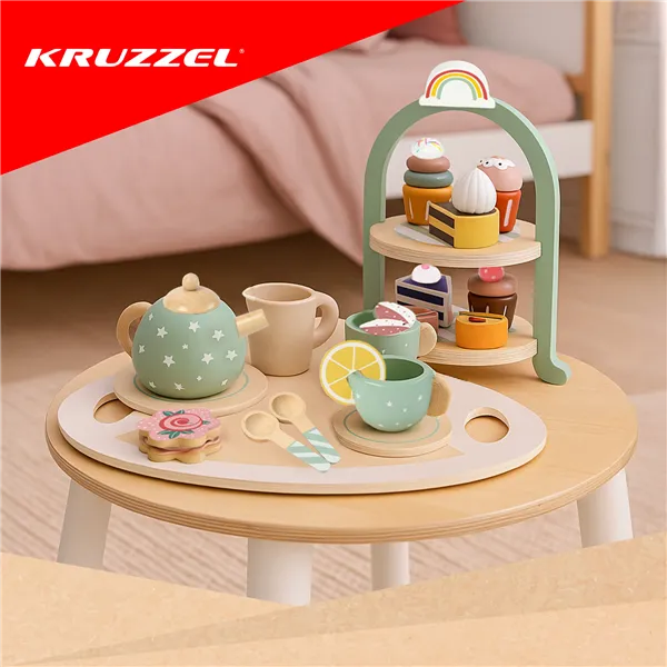 Children&39s tea set + Kruzzel 26418 cake stand