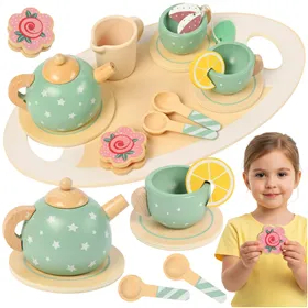 Children&39s tea set green Kruzzel 26393