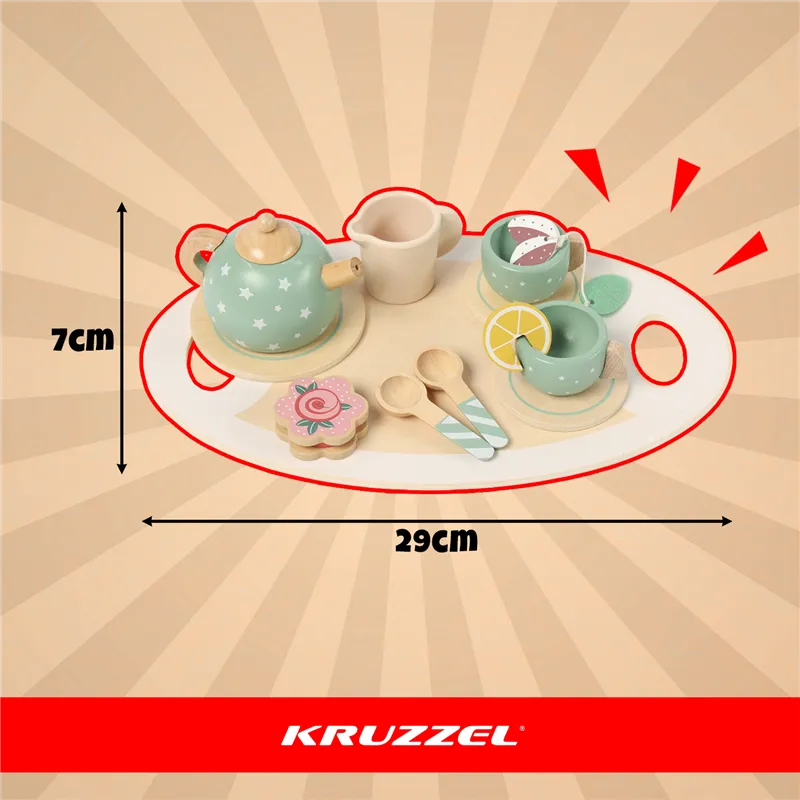 Детский чайный сервиз зеленый Kruzzel 26393