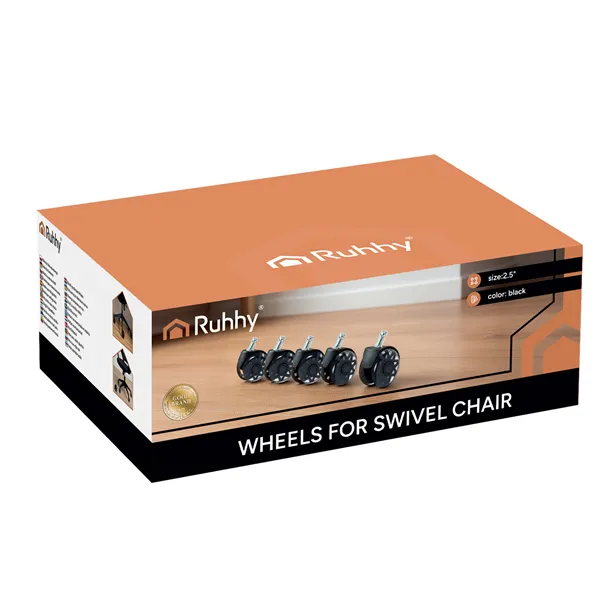 Black swivel chair wheels 5 pcs Ruhhy26294
