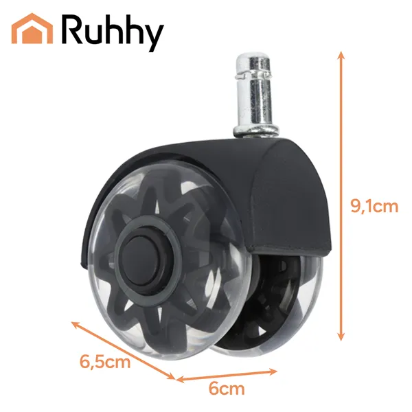 Black swivel chair wheels 5 pcs Ruhhy26294
