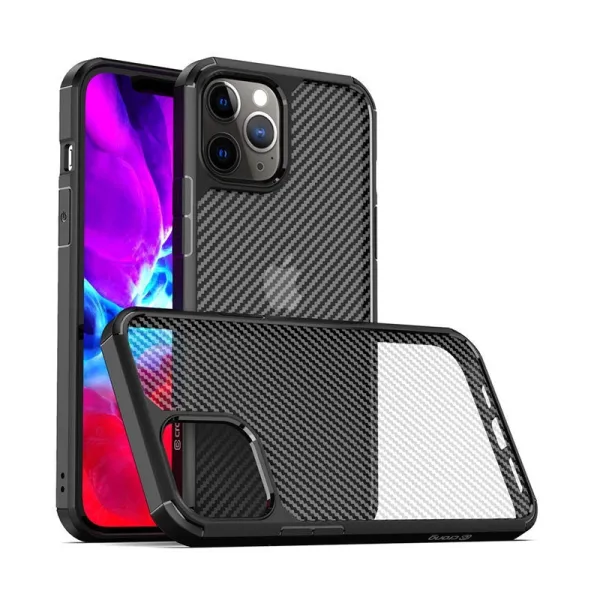 Crong Hybrid Carbon - iPhone 12 Pro Max Case (Black)