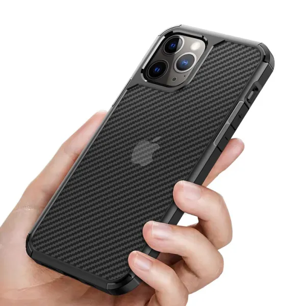 Crong Hybrid Carbon - iPhone 12 Pro Max Case (Black)