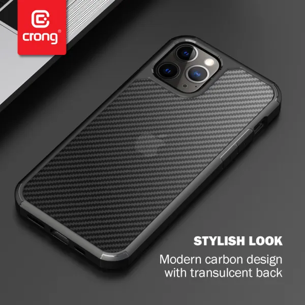 Crong Hybrid Carbon - iPhone 12 Pro Max Case (Black)