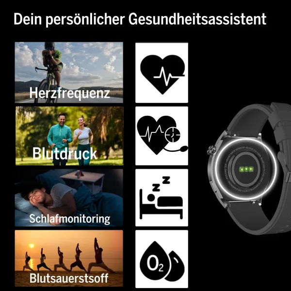Smartwatch beafon WATCH 401 43 mm 1,43" Black Silver