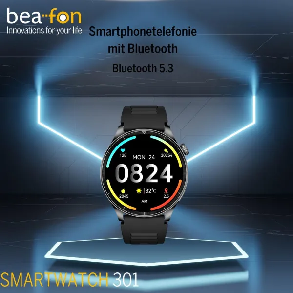 Viedpulkstenis beafon WATCH 301 44 mm 1,45" Melns