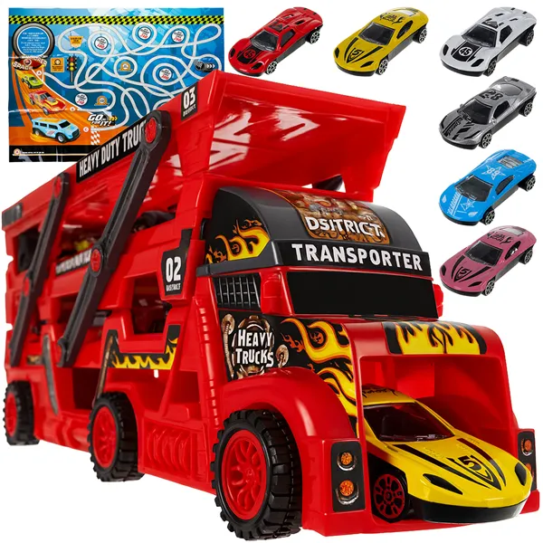TIR sunkvežimio rinkinys su 6 automobiliais 26303