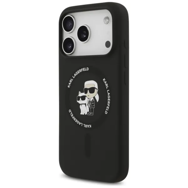 Karl Lagerfeld Silicone Karl & Choupette Ring MagSafe - Case iPhone 17 Pro Max (black)