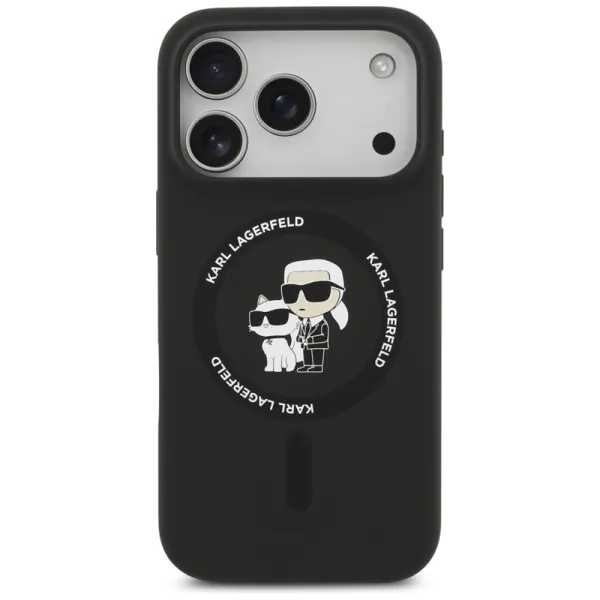 Karl Lagerfeld Silicone Karl & Choupette Ring MagSafe - Case iPhone 17 Pro Max (black)