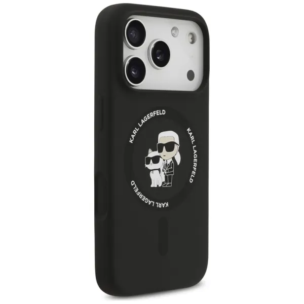 Karl Lagerfeld Silicone Karl & Choupette Ring MagSafe - Case iPhone 17 Pro Max (black)