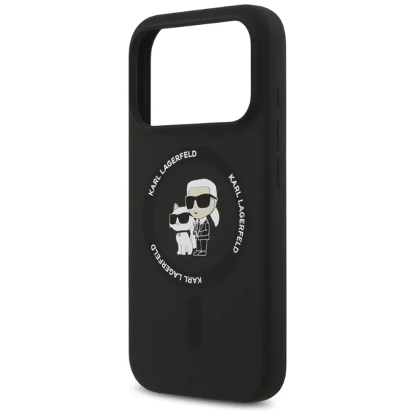 Karl Lagerfeld Silicone Karl & Choupette Ring MagSafe - Case iPhone 17 Pro Max (black)