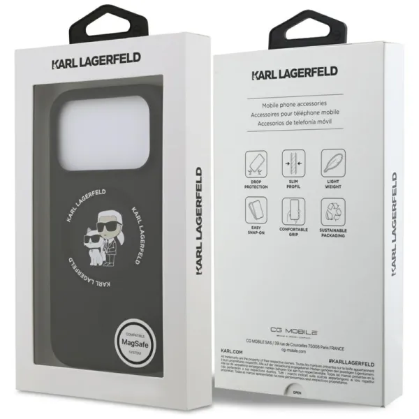 Karl Lagerfeld Silicone Karl & Choupette Ring MagSafe - Case iPhone 17 Pro Max (black)