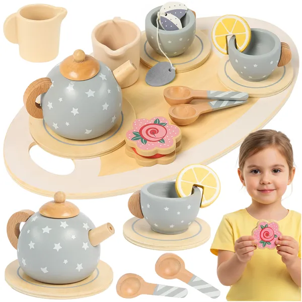 Children's tea set gray Kruzzel 26394