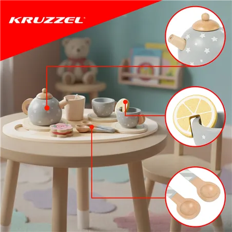 Children's tea set gray Kruzzel 26394