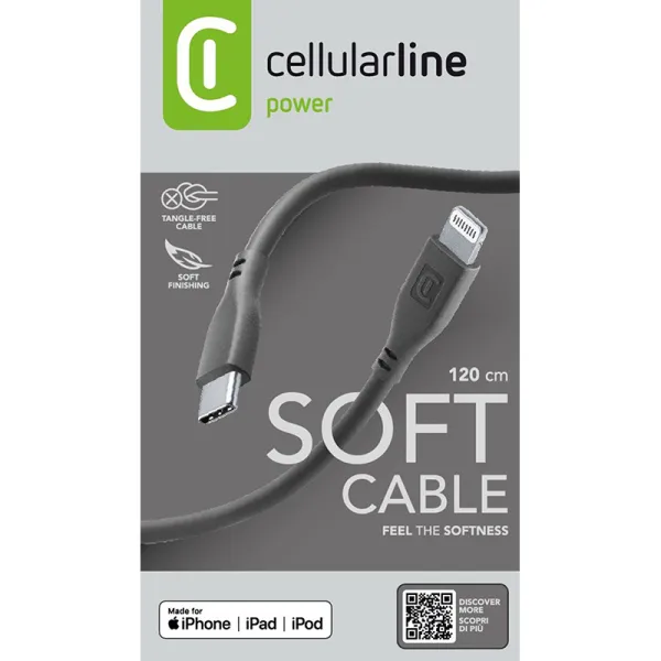 Cellularline Soft Cable - USB-C to Lightning cable | Osta veebist — Megaluks