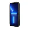 BMW Leather Carbon Blue Line - Case for iPhone 14 Pro (Black)