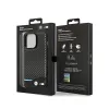 BMW Leather Carbon Blue Line - Case for iPhone 14 Pro (Black)