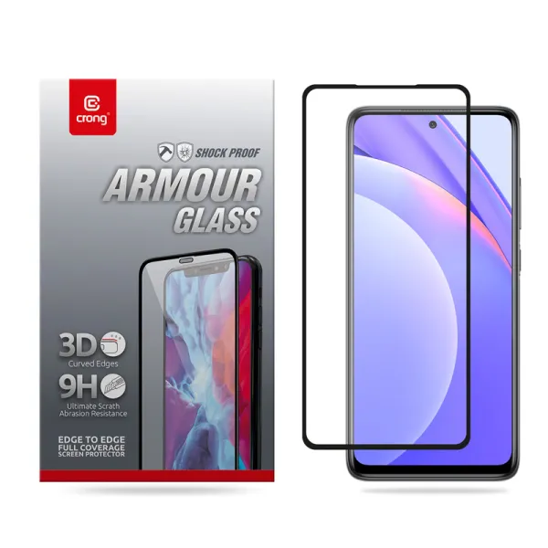 Crong 3D Armor Glass - 9H Full Glue Tempered Glass for the entire Xiaomi Mi 10T Lite screen