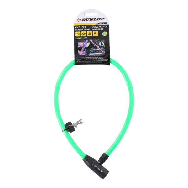Dunlop - Cable, anti-theft bicycle lock (green) | Pirkti internetu — Megaluks