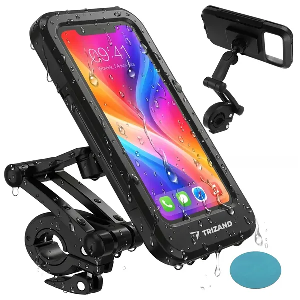 TRIZAND 360° Waterproof Phone Holder for Bicycle and Scooter Handlebar