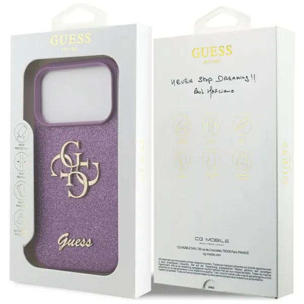 Guess Fixed Glitter Big 4G - Case iPhone 17 Pro (lilac) | Buy online — Megaluks