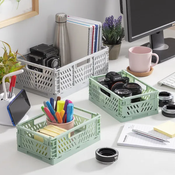 3 salokāmu un sakraujamu organizēšanas kastīšu komplekts Boxtor InnovaGoods V0103244 Plastmasa 3 Daudzums (Atjaunots B)