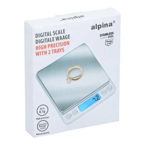 Alpina - Precision digital scale with 2 trays | Pirkt tiešsaistē — Megaluks