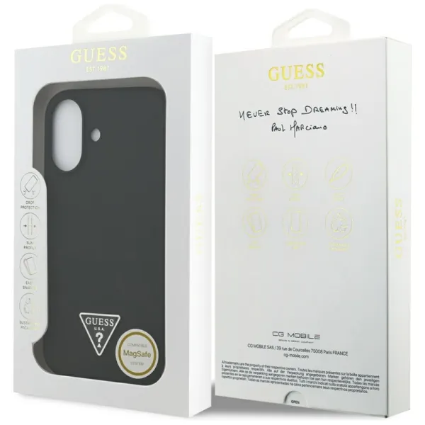 Guess Silicone Triangle Logo MagSafe - Case iPhone 17 (black)