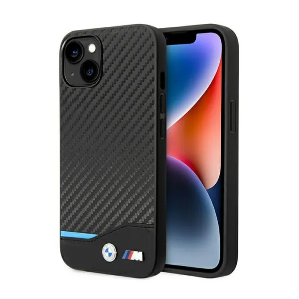 BMW Leather Carbon Blue Line - Case for iPhone  | Купить онлайн — Megaluks