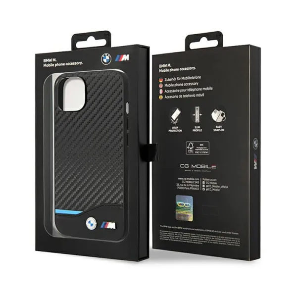 BMW Leather Carbon Blue Line - Case for iPhone  | Купить онлайн — Megaluks