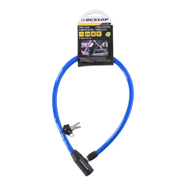 Dunlop - Cable, anti-theft bicycle lock (blue) | Osta verkosta — Megaluks