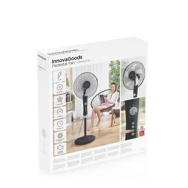 Seisuventilaator InnovaGoods Breezinn Must 45 W