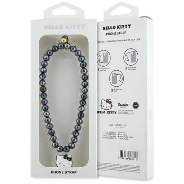 Hello Kitty Pearls Kitty Head - Phone Charm (Bl | Pirkti internetu — Megaluks