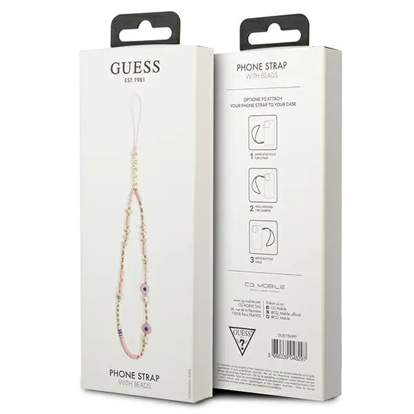 Guess Phone Strap Beads Shell Pink | Buy online — Megaluks
