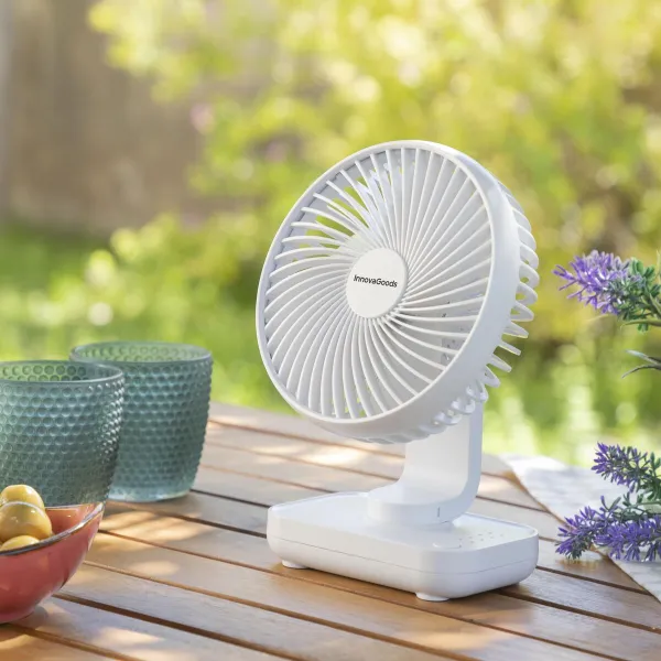 Uzlādējams galda ventilators InnovaGoods Balts 3600 mAh / 13,3 W Ø5,4'' (Atjaunots C)