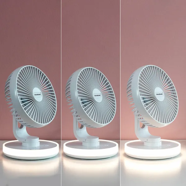 Lādējams Galda Ventilators ar LED Gaismu FanLed InnovaGoods Ø6,6'' 4000 mAh