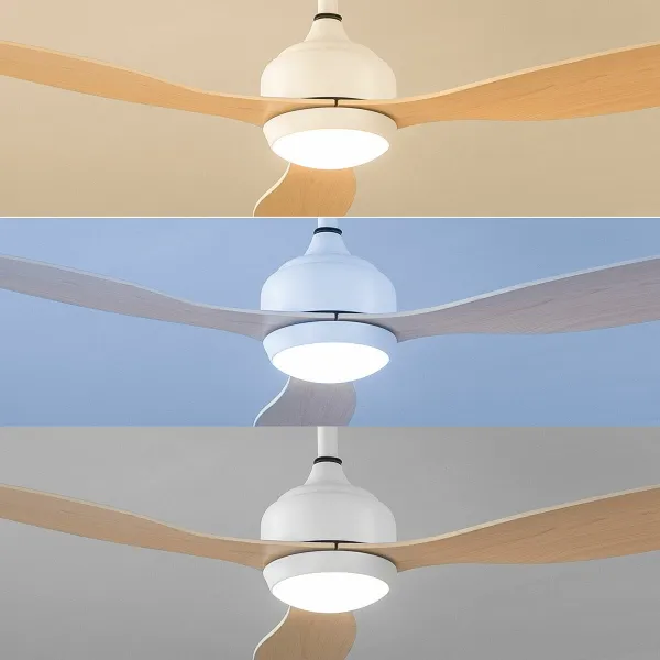 Griestu ventilators ar LED gaismu un 3 ABS lāpstiņām Wuled InnovaGoods Koks 36 W 52" Ø132 cm