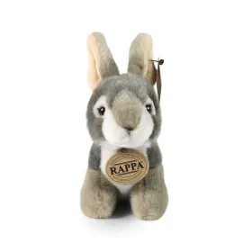 Rappa - Plush realistic mascot gray rabbit sitting 16 cm Eco-Friendly